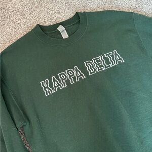 NEW Kappa Delta Embroidered Crewneck Dark Green Handmade